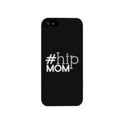 Hip Mom Black Phone Case Cute Letter Printed For Young Mom